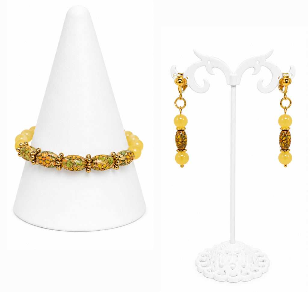 Sunshine & Strength Clip-On Earrings Jewelry Set
