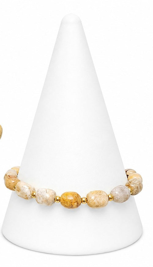 Created to Endure - Fossil Coral Tumbleweed Nugget Jewelry Set