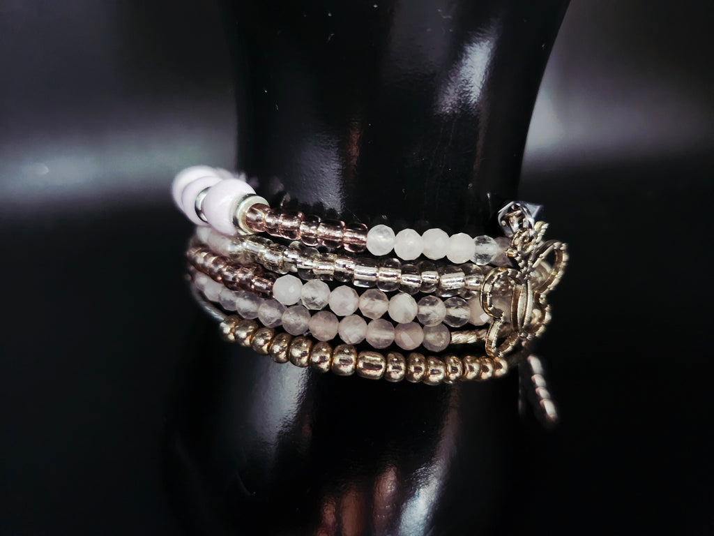Created to Shine - Lavender & Silver Wrap Bracelet