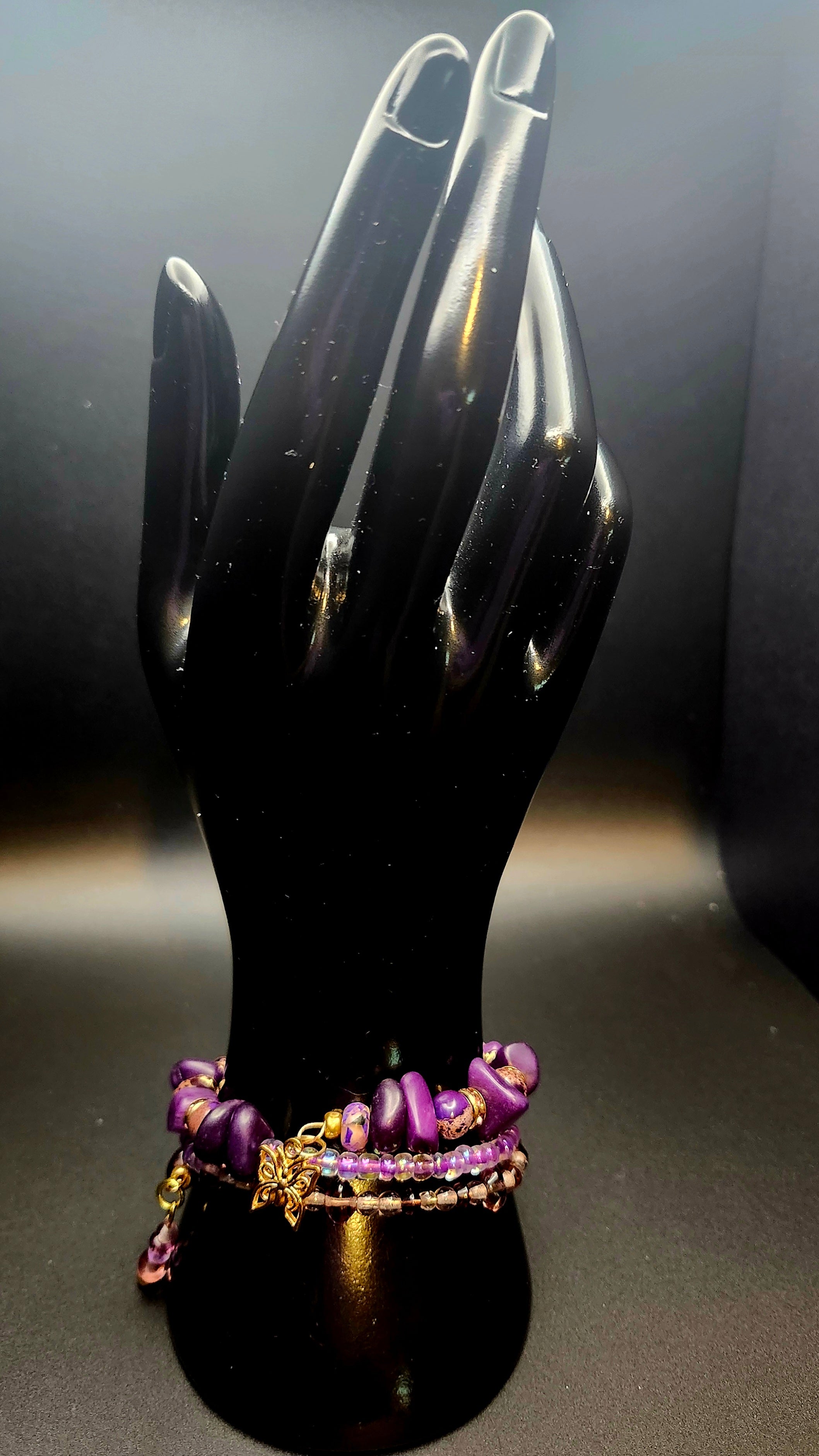 Created to Shine- Purple & Gold Wrap Bracelet