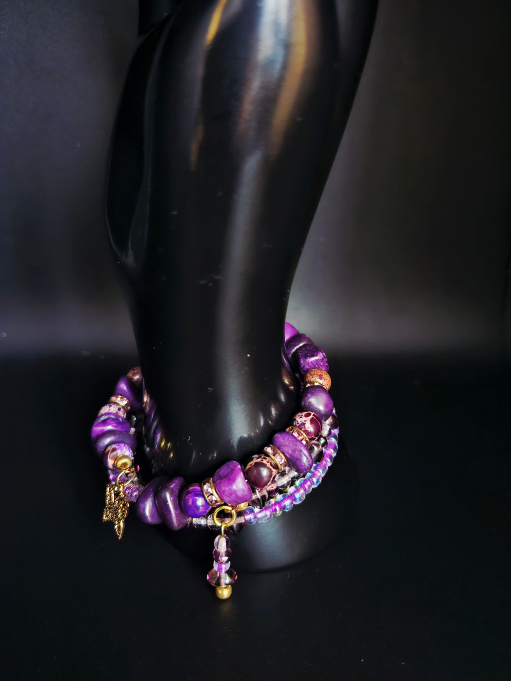 Created to Shine- Purple & Gold Wrap Bracelet