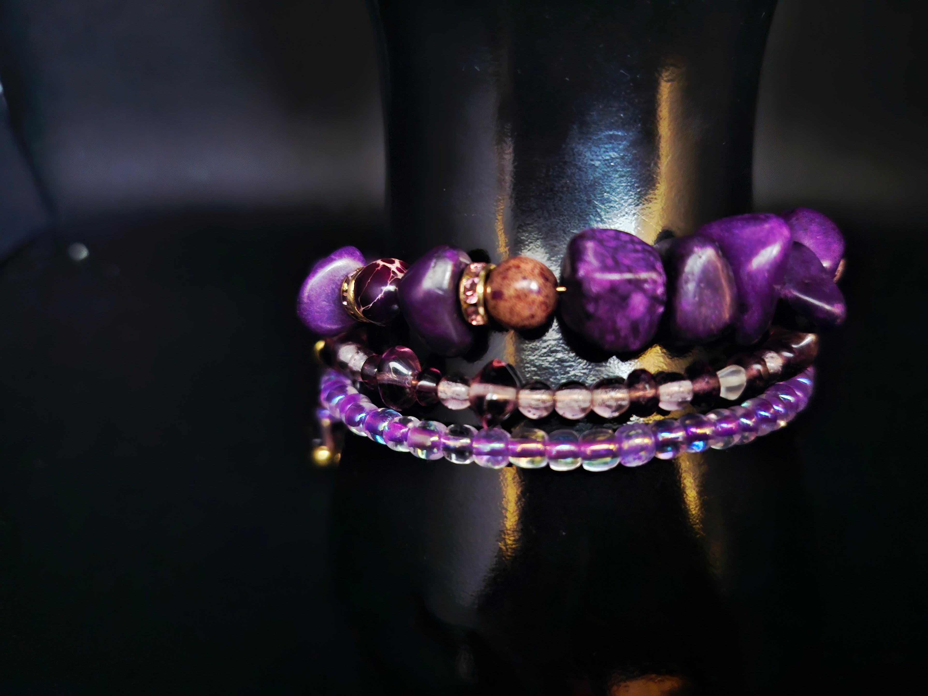 Created to Shine- Purple & Gold Wrap Bracelet