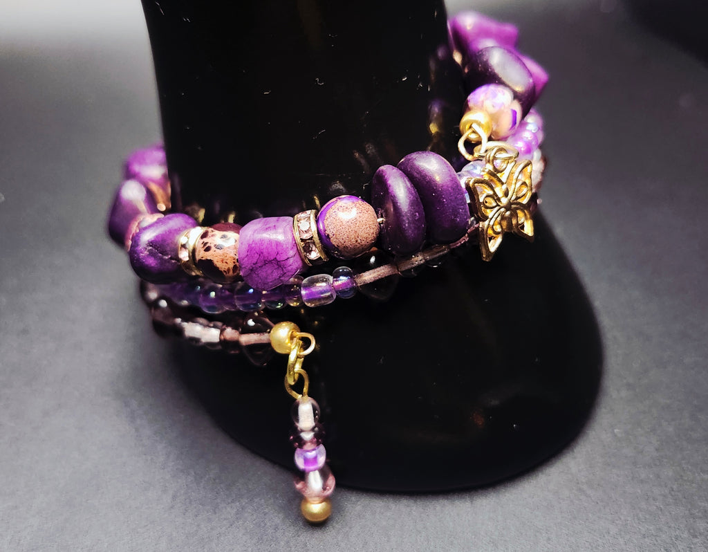 Created to Shine- Purple & Gold Wrap Bracelet