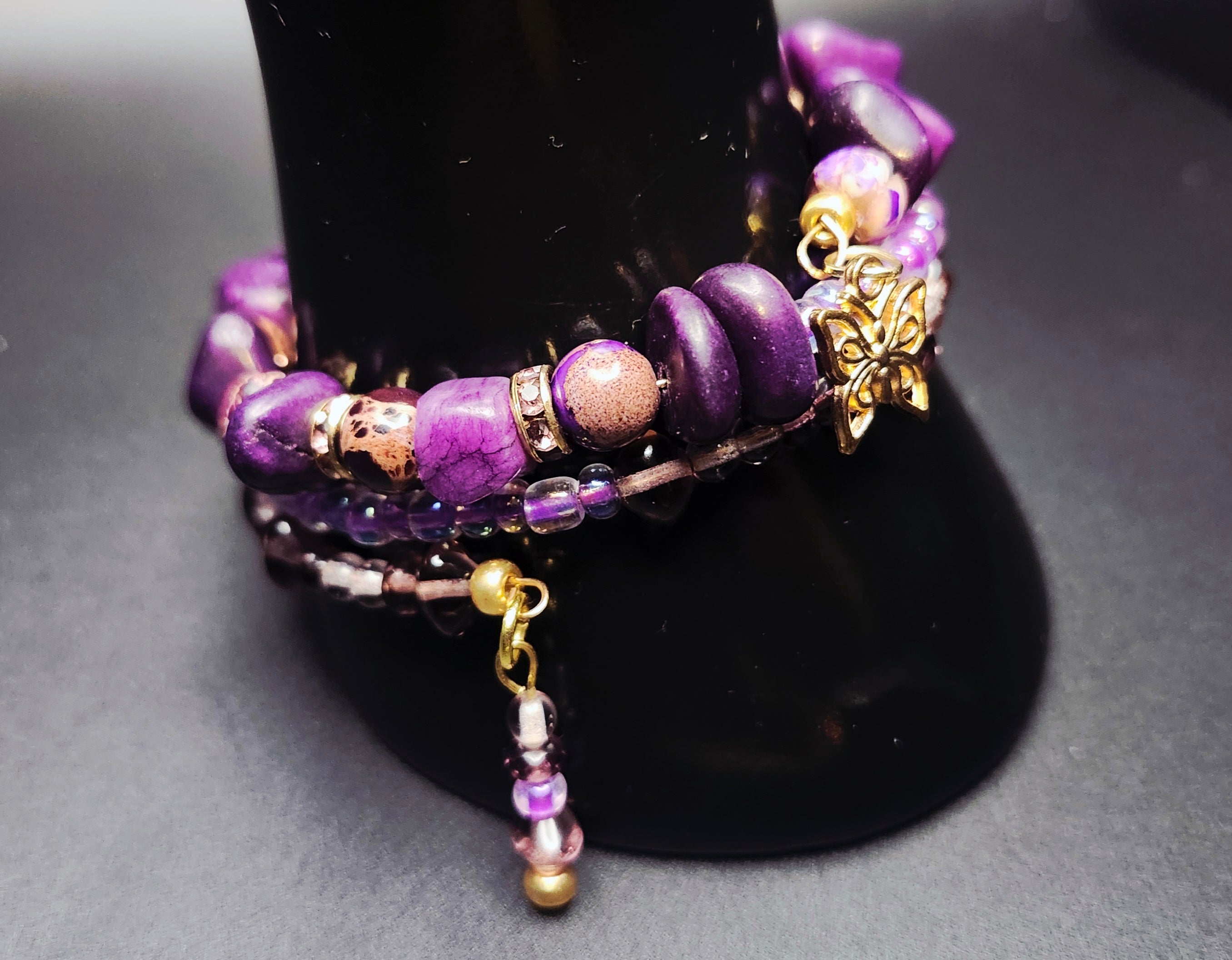Created to Shine- Purple & Gold Wrap Bracelet