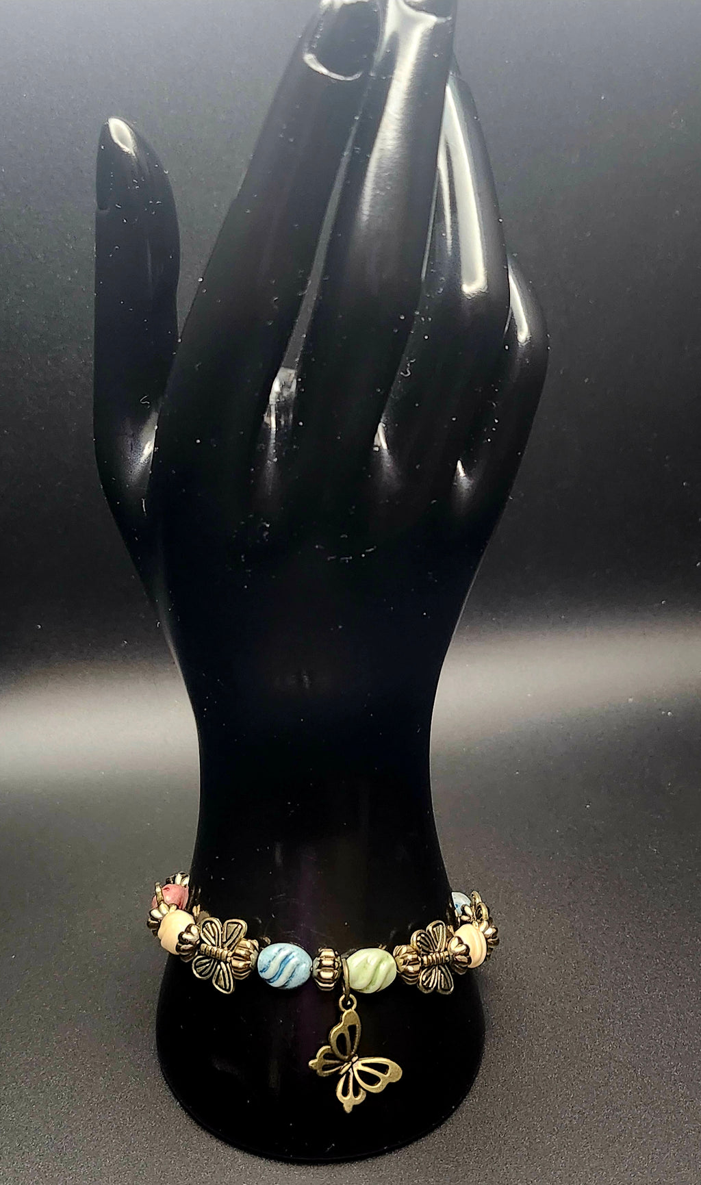 Bloom With Courage - Pastel & Gold Butterfly Bracelet
