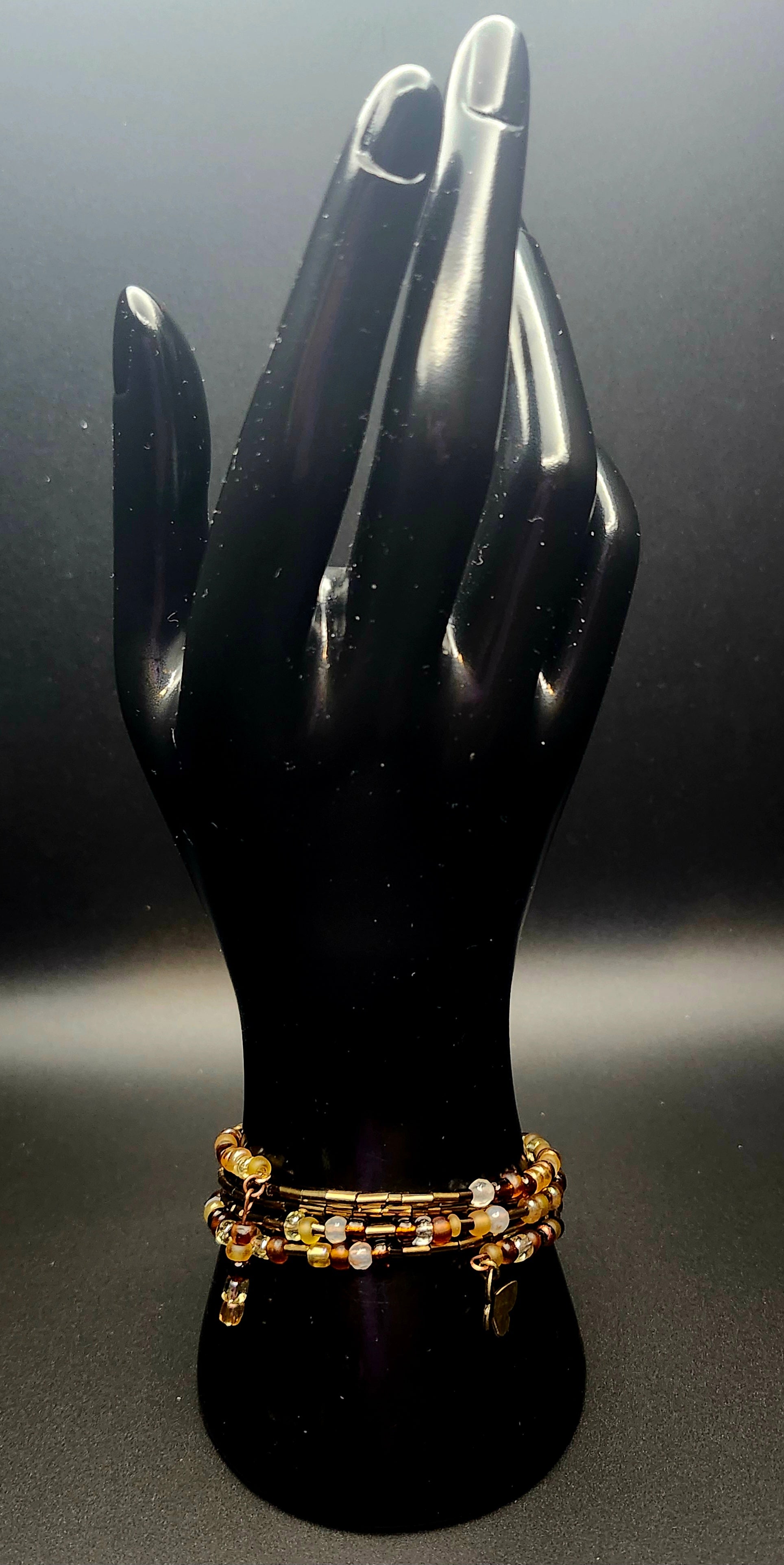Steady Glow - Gold & Amber Wrap Bracelet