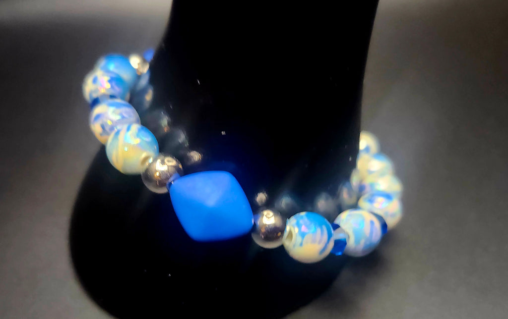 Calm but Certain - Blue & Silver Butterfly Bracelet