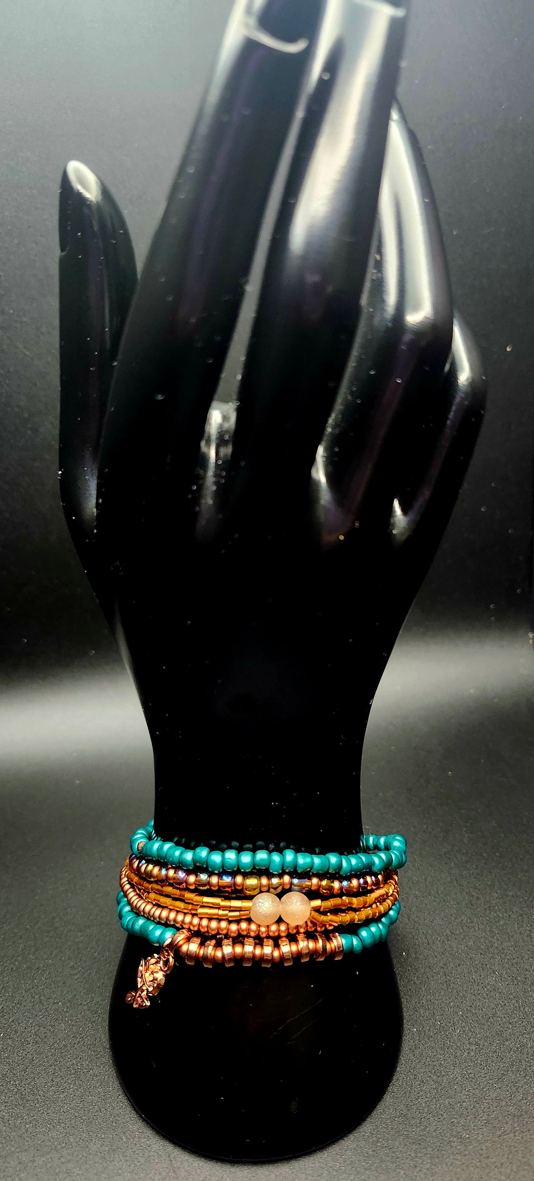 Boldly Becoming - Turquoise & Copper Bracelet Stack