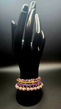 Crowned in Confidence - Purple & Gold Bracelet Stack