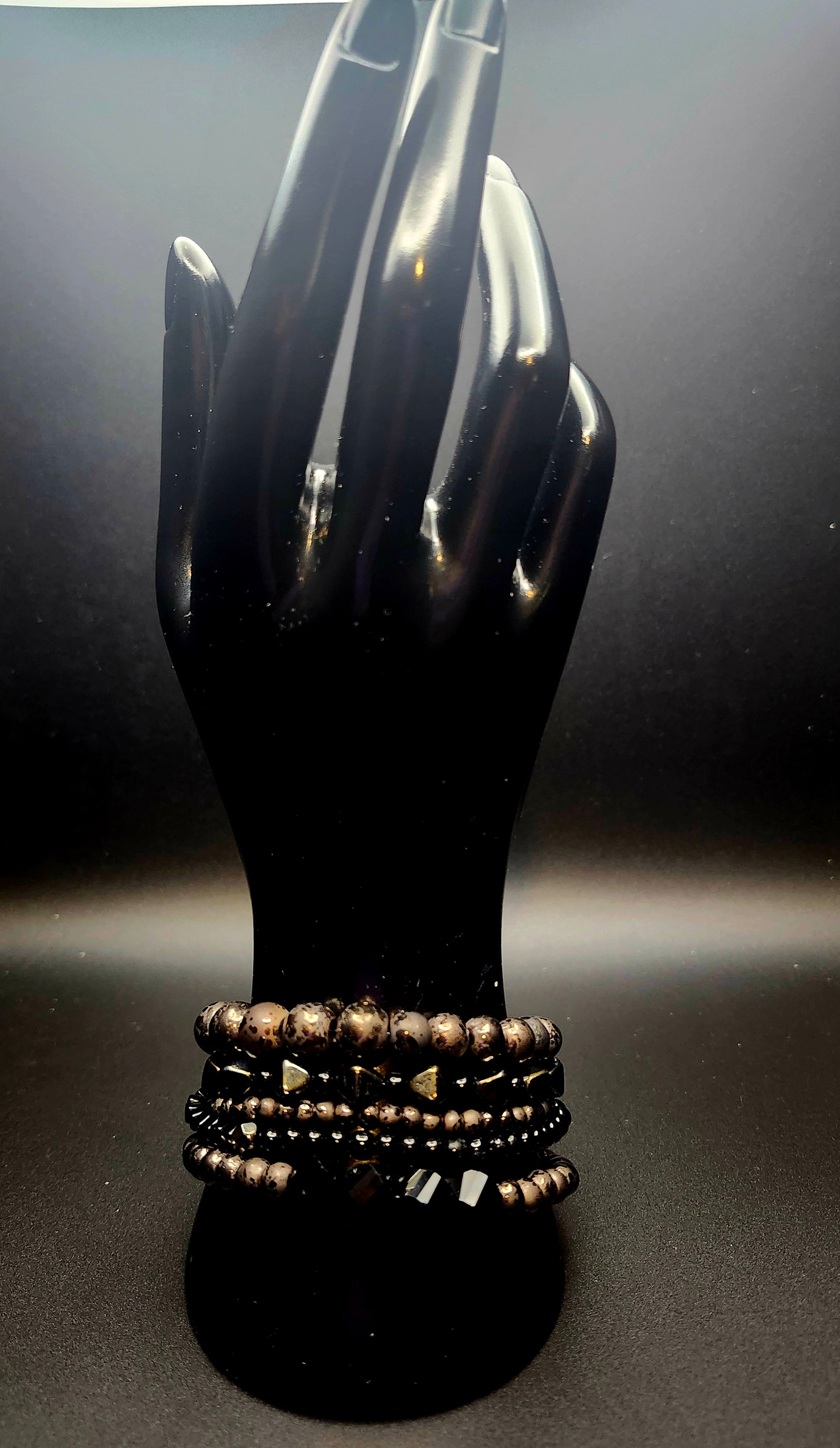 Unshakeable - Black & Gunmetal Bracelet Stack