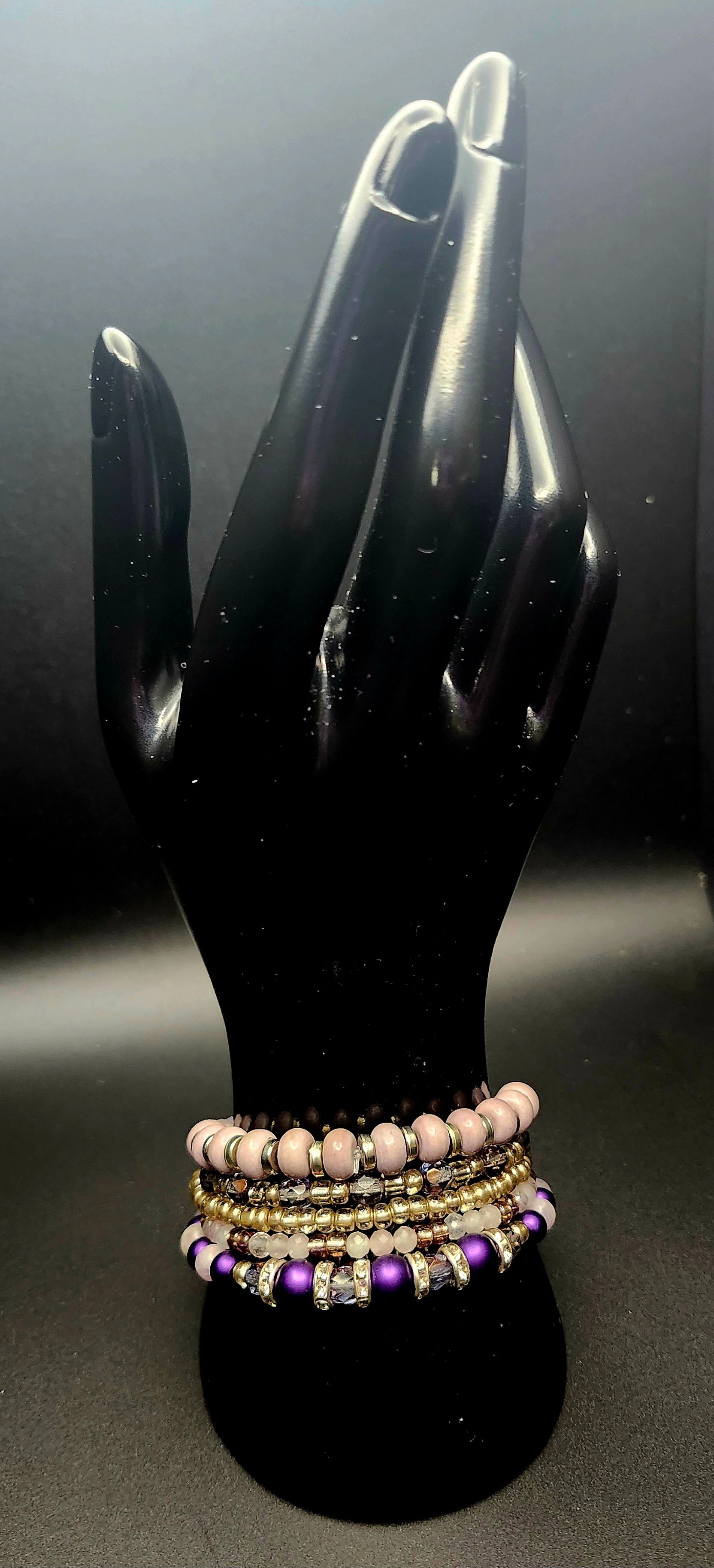 Soft Strength & Royal Grace -Purple Bracelet Stack