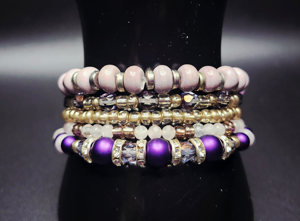 Soft Strength & Royal Grace -Purple Bracelet Stack