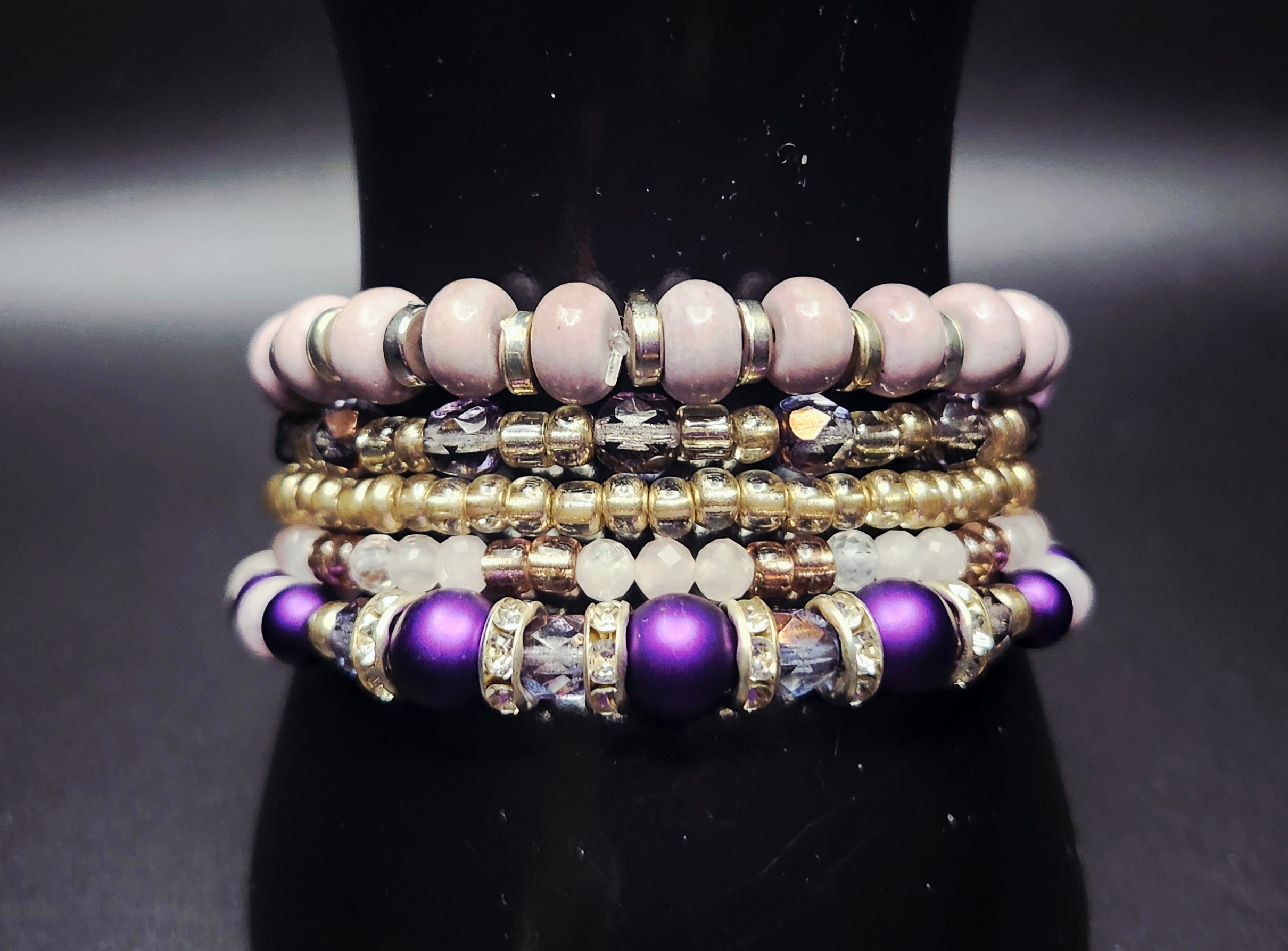 Soft Strength & Royal Grace -Purple Bracelet Stack
