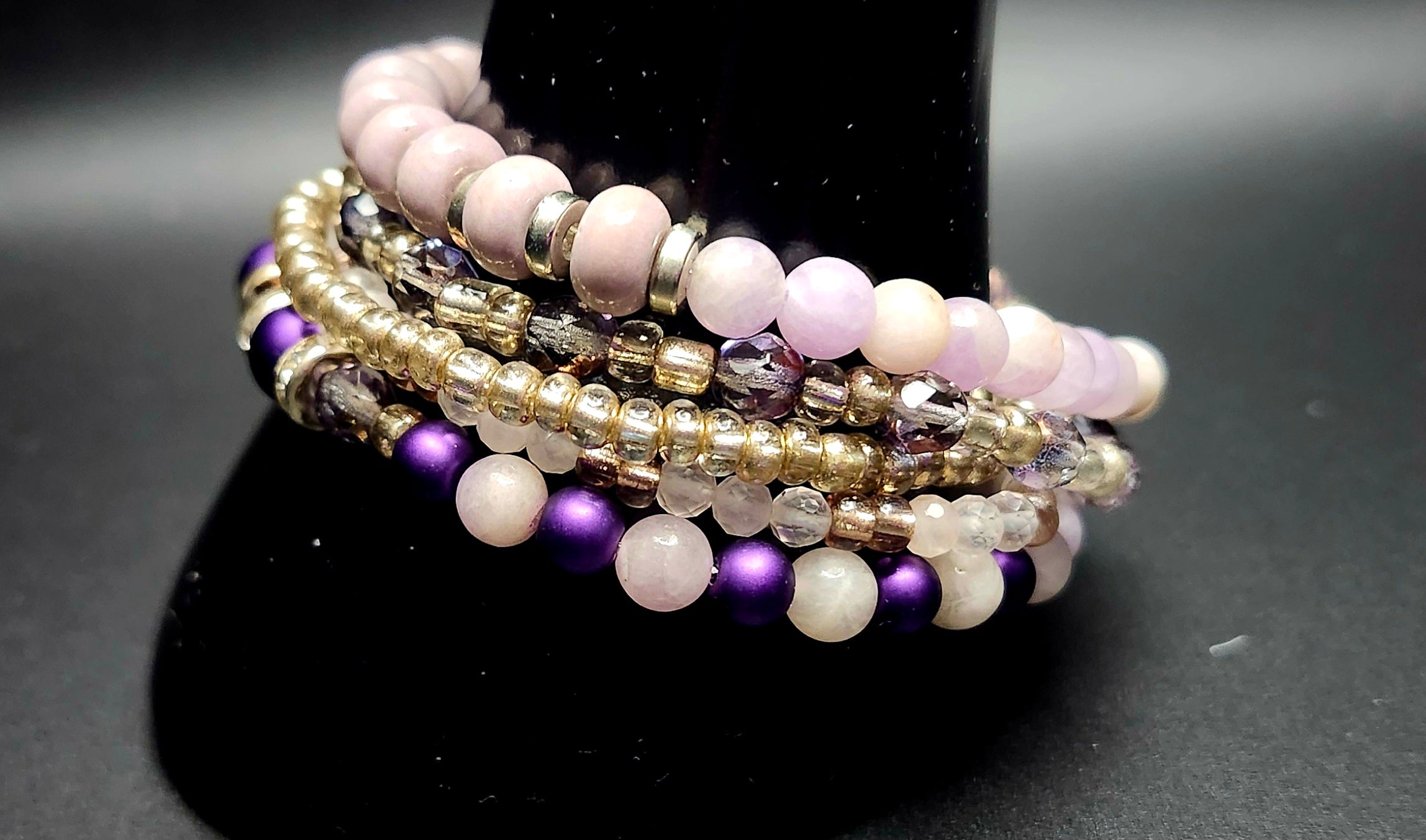 Soft Strength & Royal Grace -Purple Bracelet Stack
