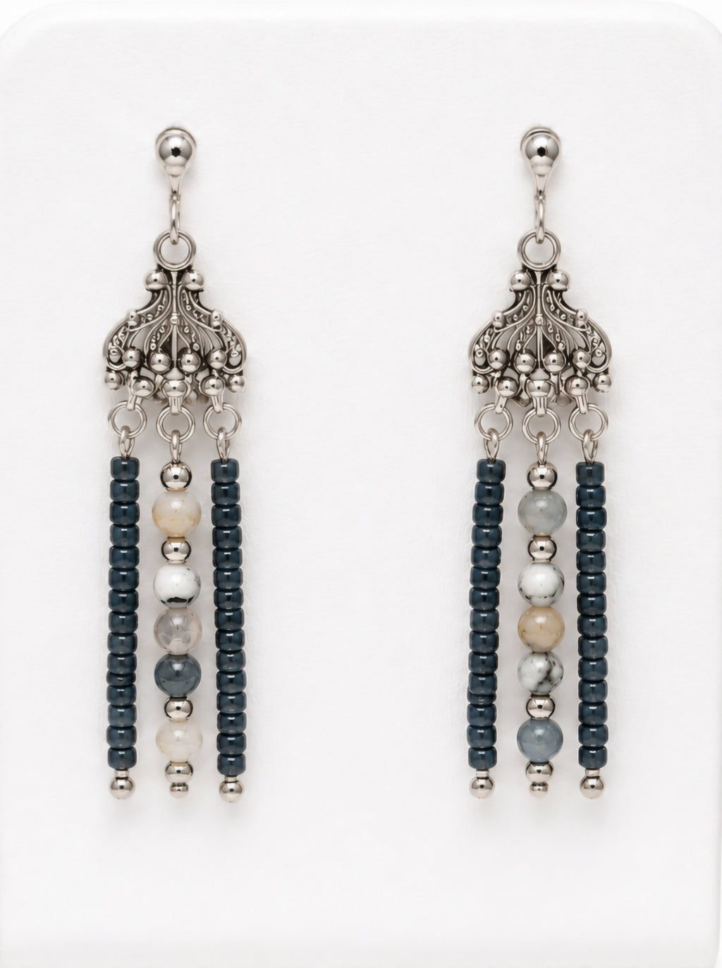 Calmly Confident - Aquamarine Faceted Round Bead Bracelet & Clip-On Earring Set