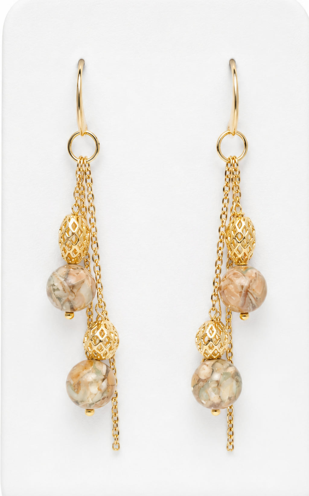 Created to Be Seen – Beige & Gold Jewelry Set