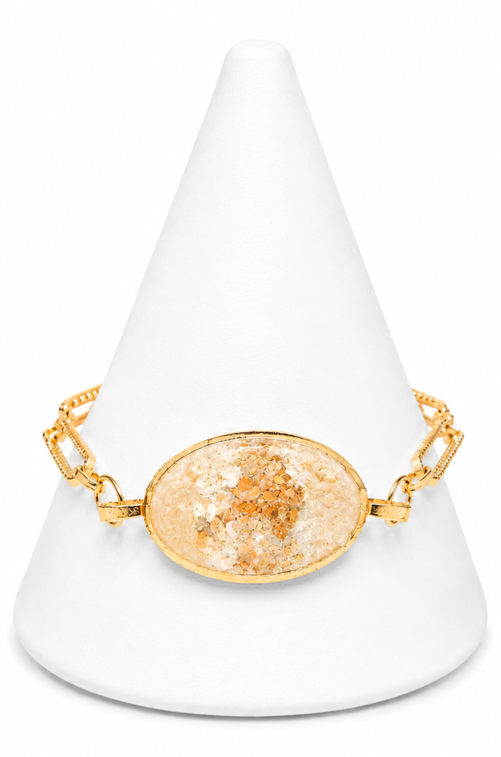 Rooted, Rare & Radiant - Gold, Ivory & Champagne Bracelet and Statement Earring Set